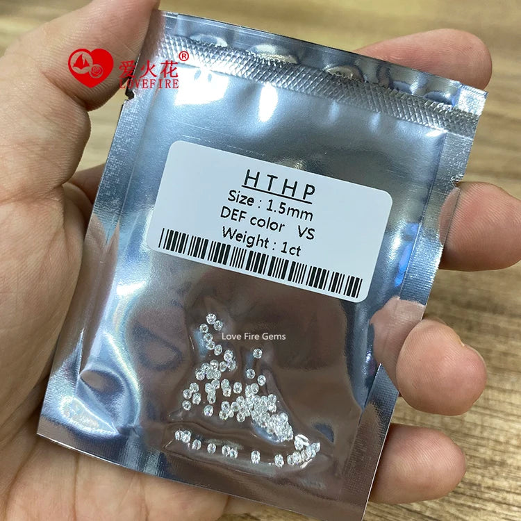Wholesale Hpht Melee Sizes 2mm-3mm White DEF Color VVS VS Clarity Round Brilliant Cut Lab Grown Diamond
