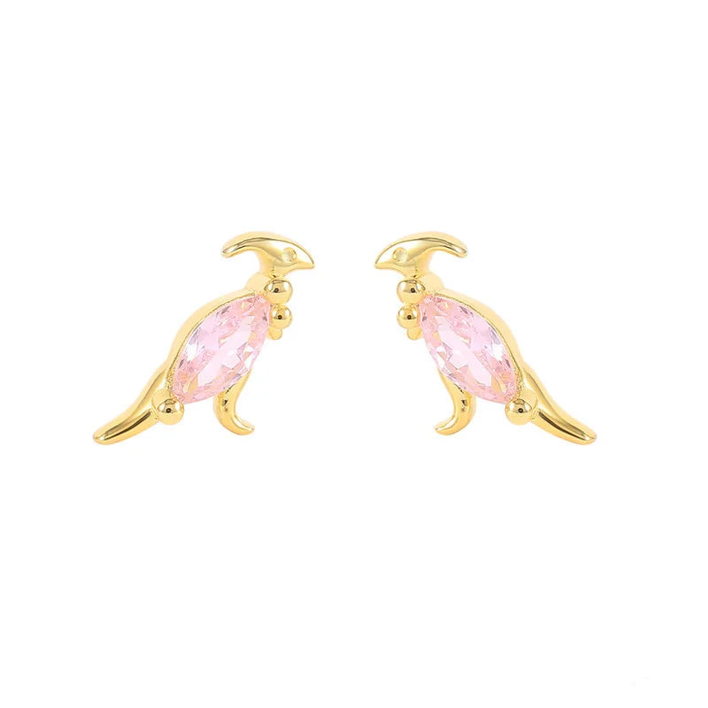 Fashion Jewelry Earrings Sterling Silver Luxury Animal Shape Shiny Multicolor Diamond Earrings