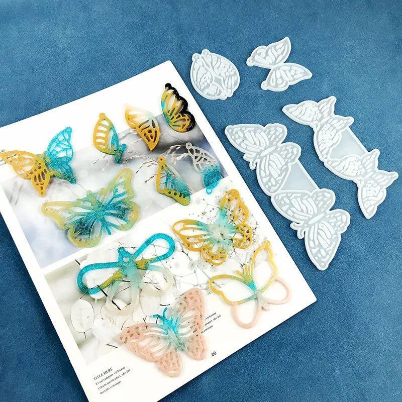 Early Riser DIY Multi Style Butterfly Earring Pendant Silicone Mould Making Earring Jewelry Resin Craft Mould Wedding Decoration