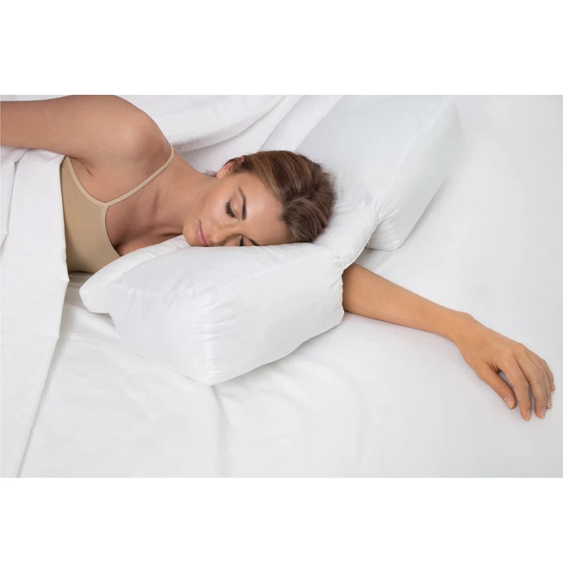 Quilted Body Neck Pillow Polyester Filled Queen Size Bed Improve Sleep Functional Pillow