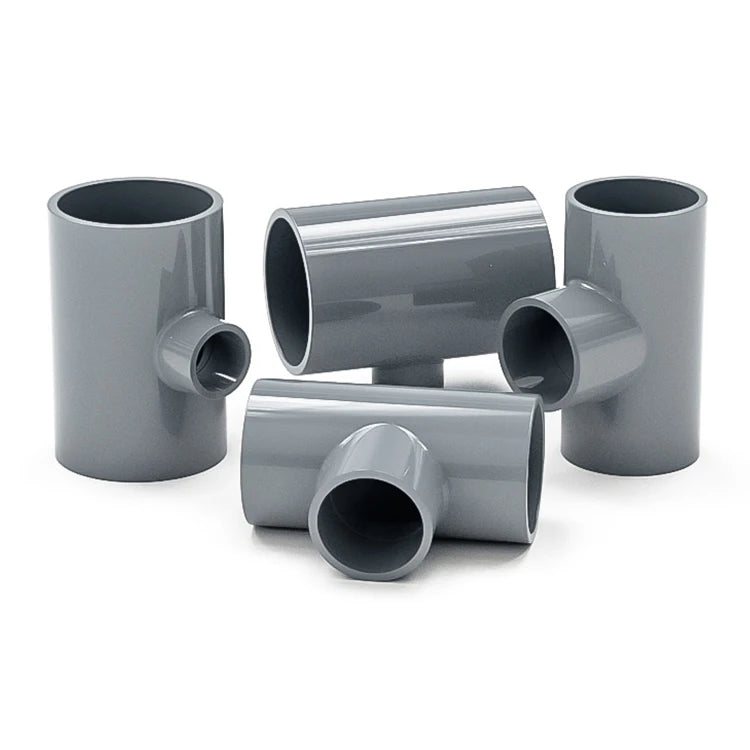 Pvc Reducing Tee Plastic Pipe Size Hole Water Supply and Drainage Pipe Fittings to Dn50_63_75_90_110