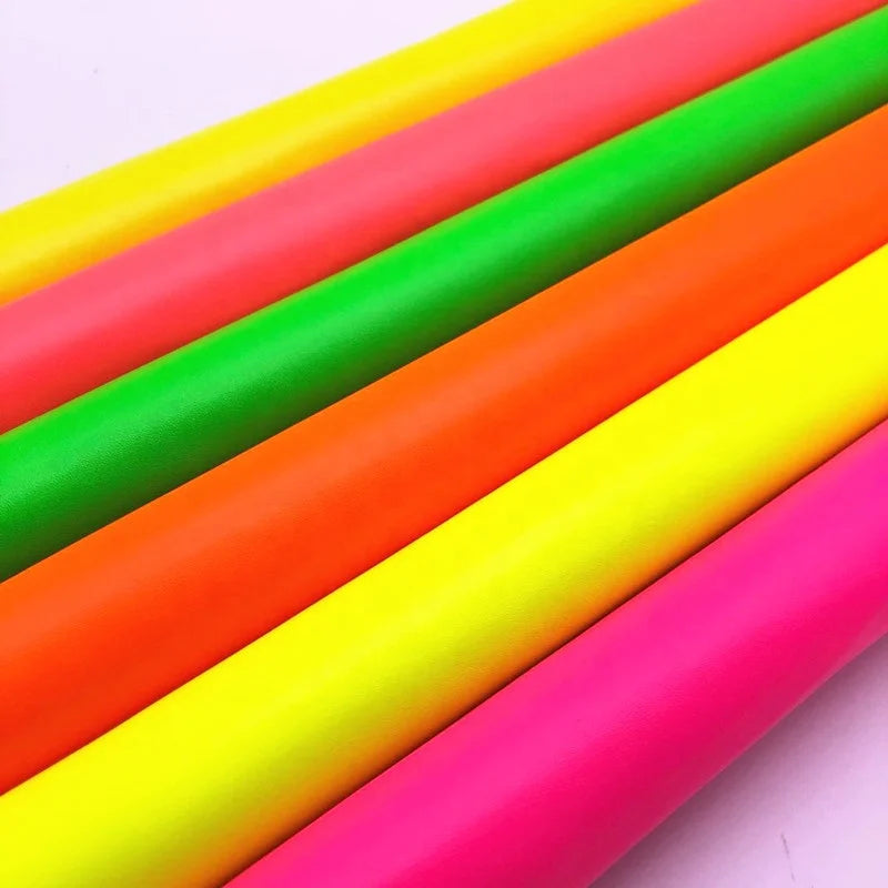 Neon Color PU Synthetic Faux Leather for Various Crafts for Shoes Hair Bows Bags Purse Furniture Decorative Sofa Garments