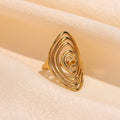 Wholesale Custom Stainless Steel Infinity Wave Open Adjustable Gold Ring Waterproof Snake Leaf Bague-Fashion Rings