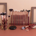For Red Professional Makeup Brush Set 25Pcs/Set Luxury Wooden Handle Face Makeup Skin-friendly Synthetic Hair