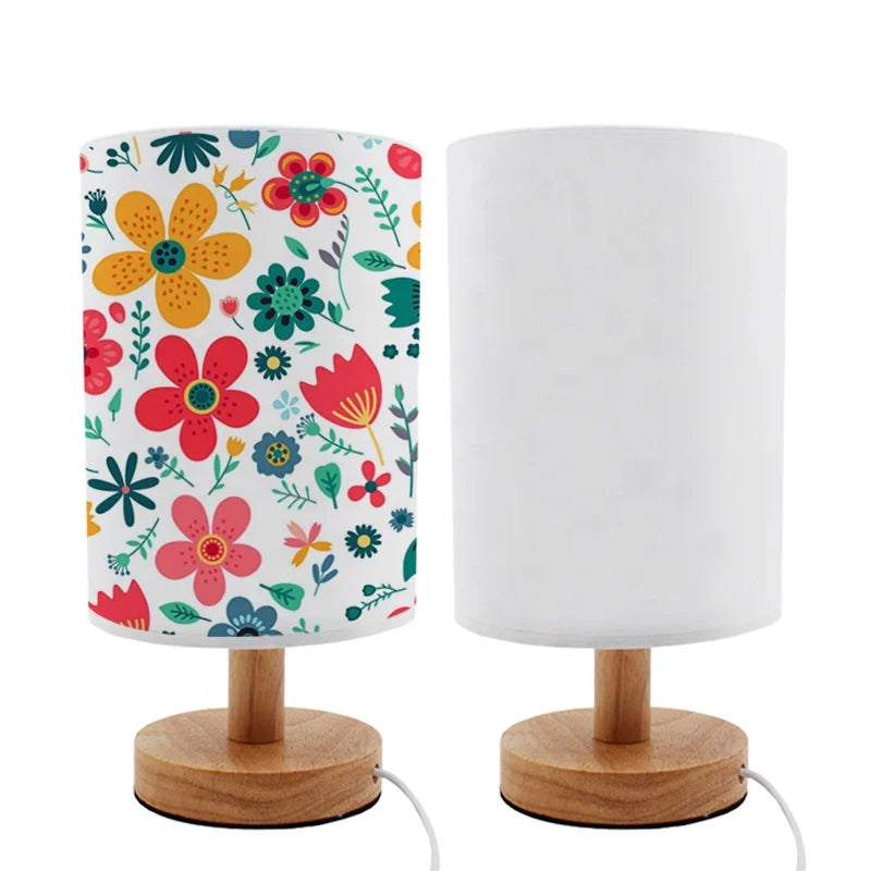 2024 New Customized Logo Table Lamp DIY Design Bedroom Reading Lamps Sublimation Blank Night Light