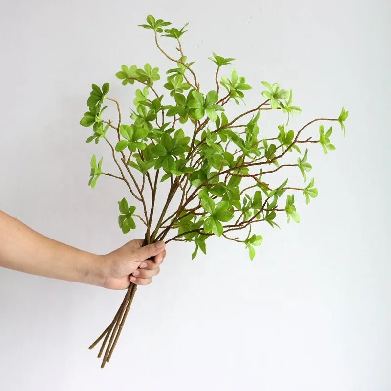M201 Wholesale Artificial Foliage Natural Green Bell Leaf Plants Real Touch Silk Artificial Leaf for Decoration Wedding Home