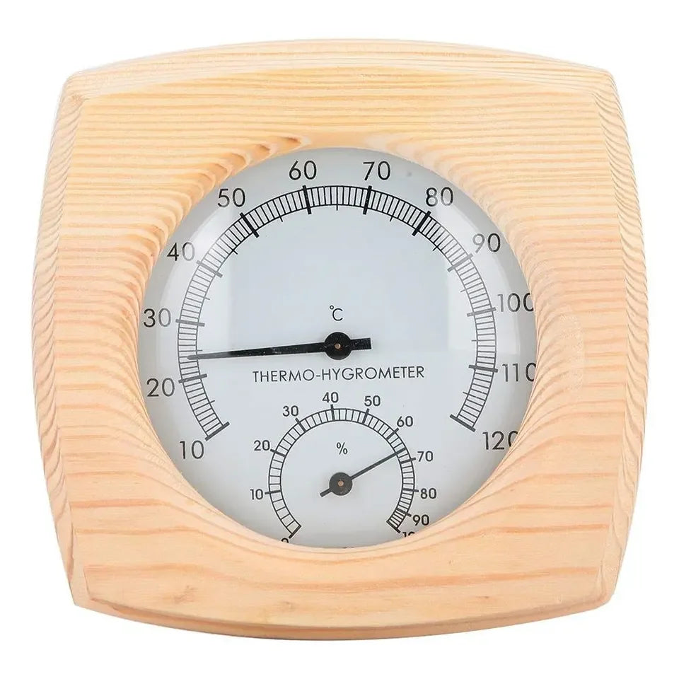 Modern Spruce Wooden Dual Table Thermometer & Hygrometer for Sauna Accessories Gym & Apartment Use