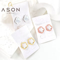 Ason Waterproof Gift Party Fashion Stud Earrings Cute Jewelry Stainless Steel Peach Blossom White Shell Stud Earrings