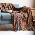 Wholesale Korea Woven Acrylic Throw Blanket Tassel Solid Four Seasons Home Decor Sofa Cover