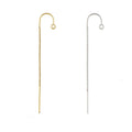 14K Gold Filled U Type Box Chain Ear Threader Wholesale DIY 925 Sterling Silver Earring Findings
