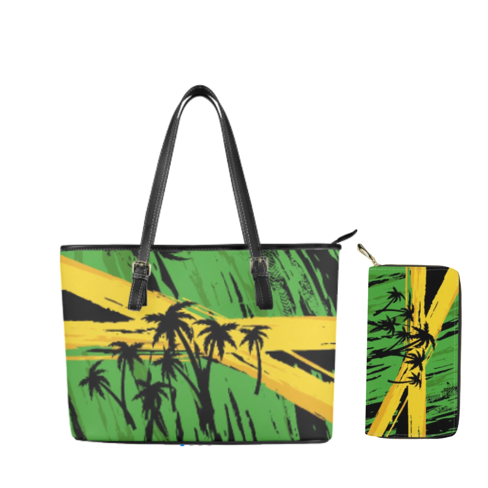 Hot Sales Low Price Fashion Trendy Casual Jamaican Pattern Design Pu Leather Handbag Women's Handbags and PursesCheap Handbags