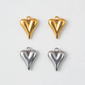 12x16mm 3D DIY Jewelry Finding Metal Accessories Gold Plated Custom Stainless Steel Heart Charm Pendant for Necklace Making