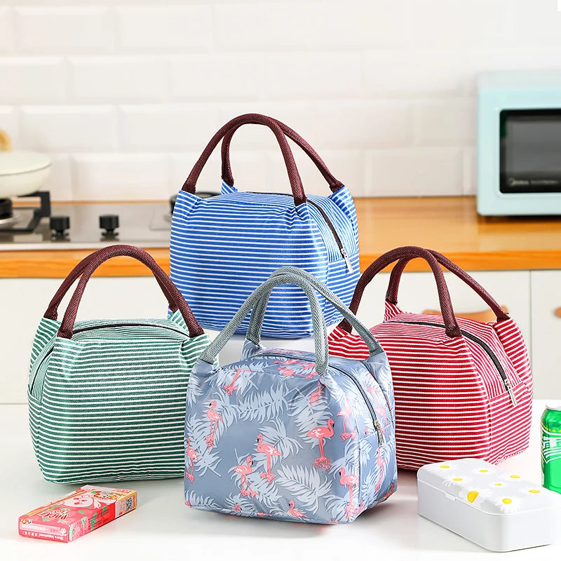 Portable Lunch Insulation Bag Thick Aluminum Foil Lunch Bag Portable Bento Bag for Office Worker School Children