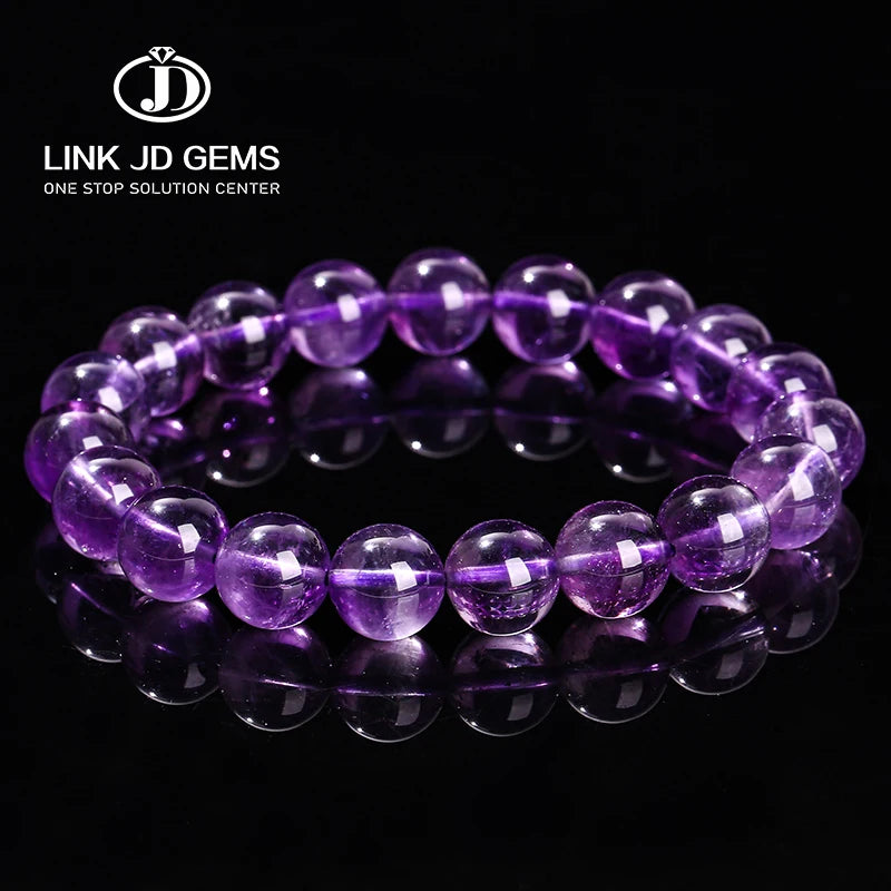 JD Natural Dream Amethyst Wholesale Healing Protection and Lucky Energy Beads Bracelet High Quality Stretch Bracelet