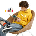OEM Custom Logo Print 500 GSM Heavyweight Cotton Polyester Winter Thick Drop Shoulder Hoodies with Plain Fleece Lining for Men