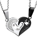 Wholesale Heart Couple Pendant Necklace Magnetic Stainless Steel Matching Necklaces for Couples MegaBDM
