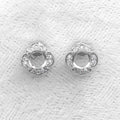 Sterling Silver 5*5mm Semi Mount Stud Earrings Empty Support Blank Claws Setting S925 Base Without Center Stone for DIY Inlay