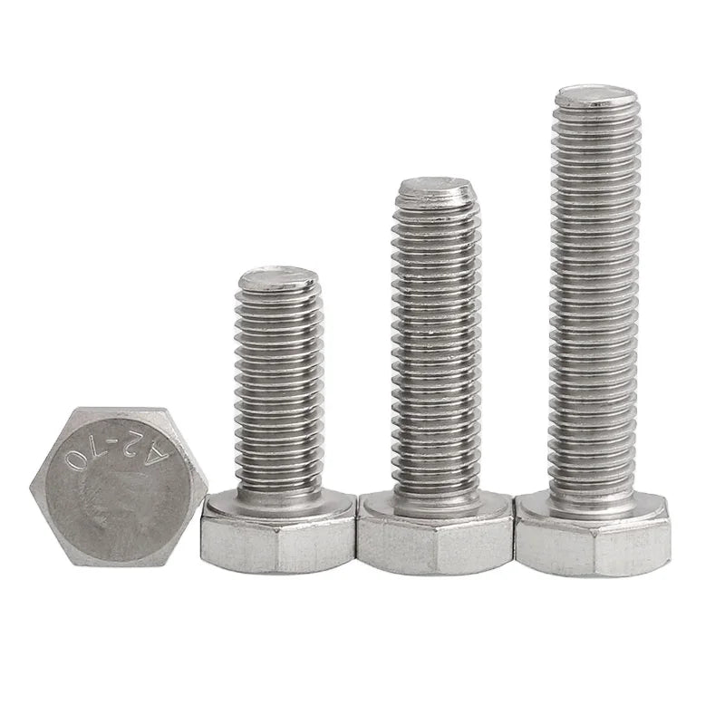 316 A2 A4 Hex Head Bolt Natural Color Negotiable Sizes M2 M3 M4 M5 M6 M8 M10 M12 Stainless Steel 304 All Tianjin Port ZINC
