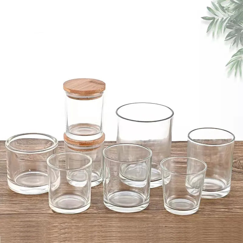 Frosted White and Clear Glass Candle Jars for Making Candles Containers  7/11/14.5 oz Empty Candle Tins  Bulk Candle Jars