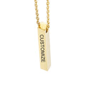 Sland Custom Link Chain Necklace 3D Bar Name Plate Engraved Personalized Wedding Jewellery Stainless Steel 18K Gold Plated Gift