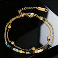 New Arrival Tropical Style Bohemian Bracelet Stainless Steel Enamel Charms Bead Fashion Jewelry Bracelet for Women