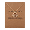 New Wish Card Necklace Jewelry Pearl Star Pendant Buddha Lotus Pendant GOOD KARMA Short Chain Necklace Jewelry