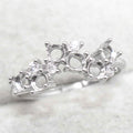 Sterling Silver 3*3mm Semi Mount Ring Empty Frame Blank Support Claw Setting S925 Base Holder Without Center Stone for Inlay DIY