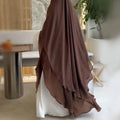 2024 New Arrival Islamic Solid Color Chiffon for Jilbab Khimar Traditional Muslim Clothing Full Cover Burqa Ramadan Prayer Two