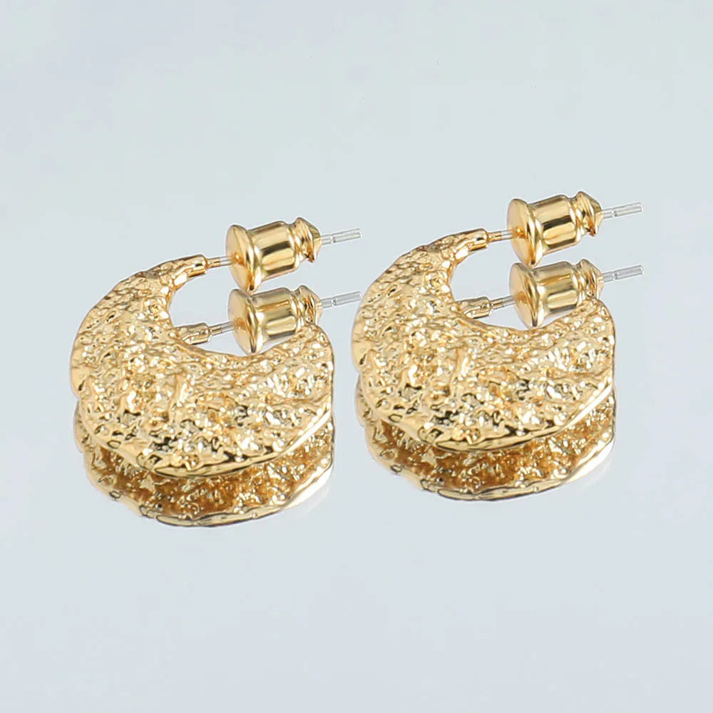 Shescity Gold Plated Brass Drop Earrings Trendy Personalized Irregular Shape Designer Huggie Earrings Jewelry Gifts for Women