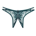 HD203 Transparent Mesh Embroidered Hot Underwear Women's Hollow Open Crotch Free off T-shaped Panties