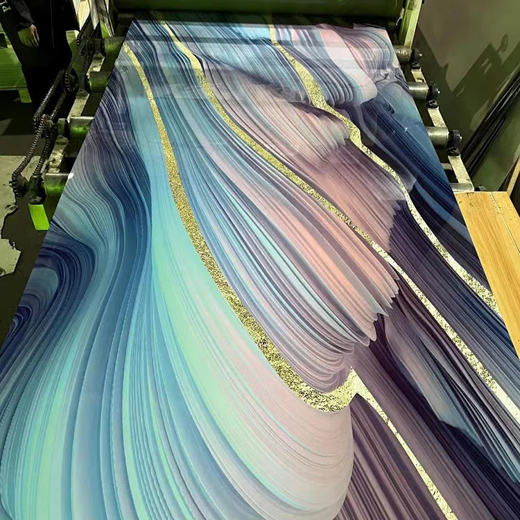 3D Printed 1220*2440*3 mm UV Board PVC Marble Sheet for Interior Wall Decoration
