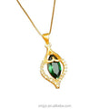 Gold Plated  Placer Gold Heart Water Drops Gem Pendant Necklace Wedding Simulation Women's Gem Ornament Live Broadcast Hot Sale