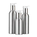 Custom Luxury 300ml/500ml Aluminum Silver Cosmetic Bottle Pump Face Cream Skin Care Perfume Lipstick Lotion Essential Oil