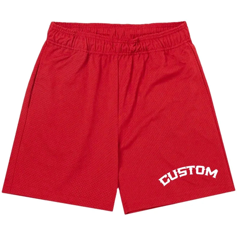 Light Weight 180 GSM Pure Polyester Summer-perfect Vibrant Beachy Custom Own Logo Printing Mesh Lined Shorts for Men