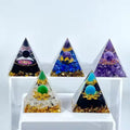 Wholesale Handmade Crystal Crafts Resin Pyramid Stone Drops with Energy Engraving for Home Decoration