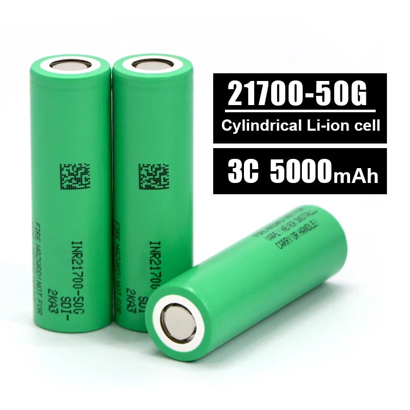 3.7V Lithium Ion Battery 21700 50G Li-ion Cell 5000mAh Cylinder Batteries for E-bike Battery Pack