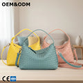 3129 B OEM ODM Handwoven Vintage Crossbody Classic Wallet Bags Women Luxury Faux Leather Tote Bag for Ladies Parts