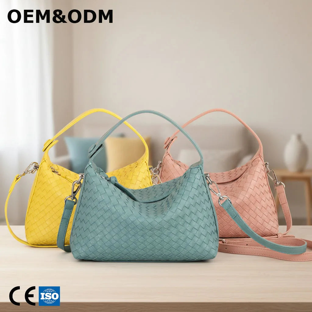 3129 B OEM ODM Handwoven Vintage Crossbody Classic Wallet Bags Women Luxury Faux Leather Tote Bag for Ladies Parts