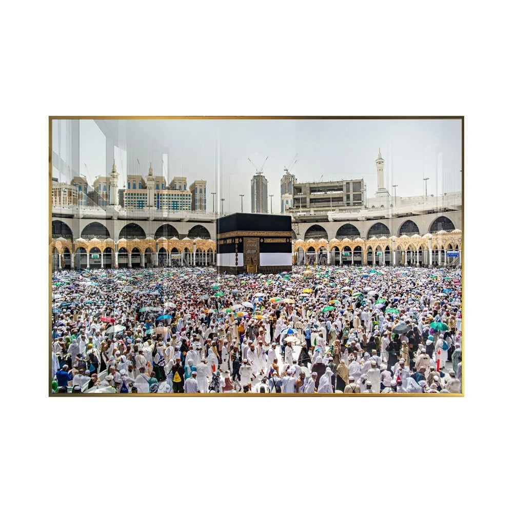 Custom Muslim Modern Islam Arabian Architecture Picture Decorating Islamic Crystals Painting Decor Wall for Living Room