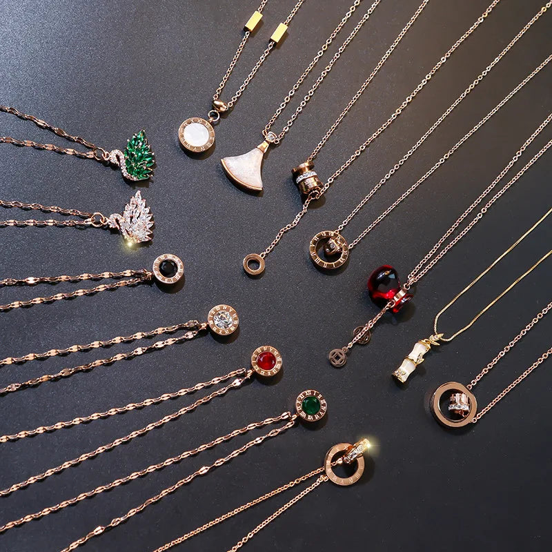 Classic Design Ins Famous Brand Pendant Necklace for Woman Stainless Steel Woman Necklace Luxury Jewelry Female Top Quality