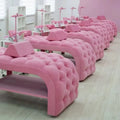 Luxury Pink Spa Salon Beauty Bed Curved Lash Massage Bed with Facial Features Beauty Bed for Spa & Massage