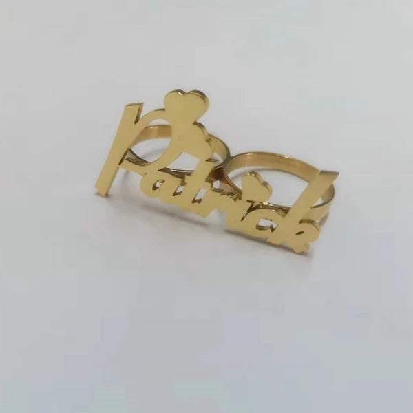 Newest Custom Stainless Steel Name Rings Personalized Name Letter Ring Name Couple Finger Rings Jewelry