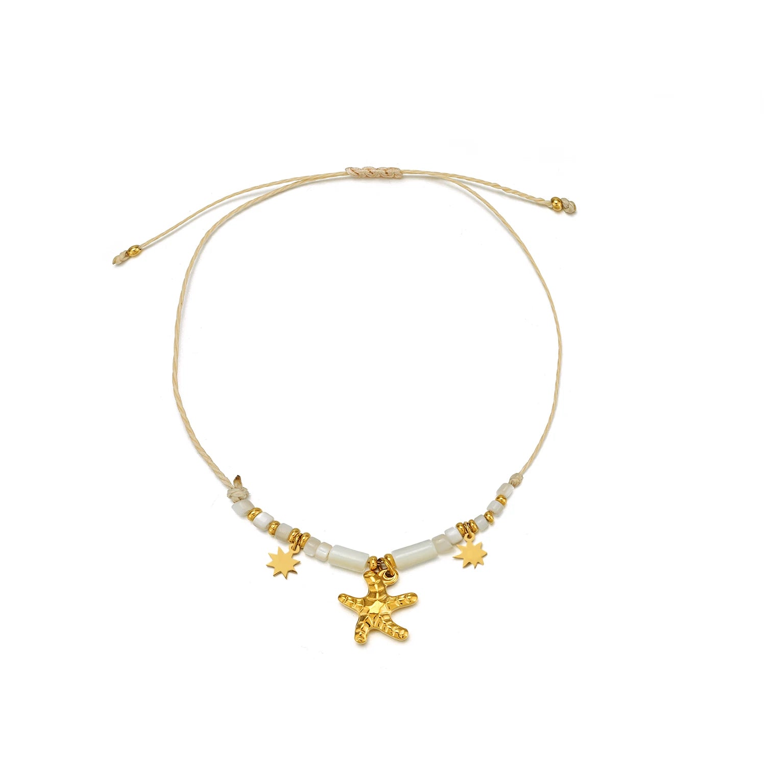 Stainless Steel Gold-Plated Anti-Allergic Bracelet Fashionable Simple Star-Shaped Accessory for Ladies