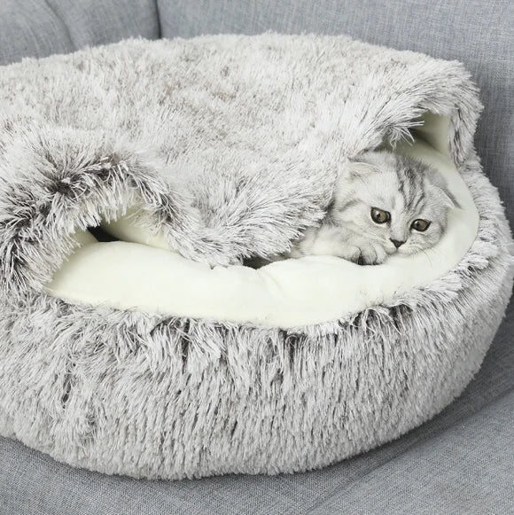 Faux Fur Winter Solid Cartoon Pet Dog Bed