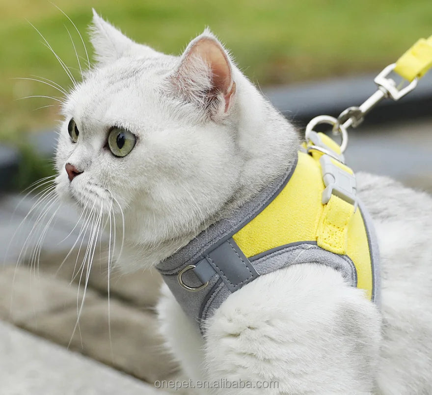 Luxury Simple Style Cat Walking Harness Breathable Reflective Pet Accessories Portable Outdoor XL Rope Leash for Dogs