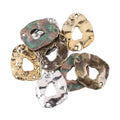Zinc Alloy Hollow Beads for Jewelry Making 13X29MM Pitted Circle Hoop Earring Metal Pendant Beads for Bracelets Charms DIY Craft