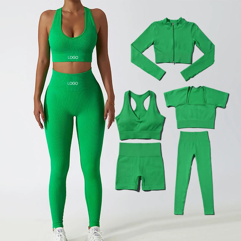 Custom Logo Gimnasio Conjuntos Seamless Yoga Clothing Ensemble Sport Femme Fitness Gym Sets for Women