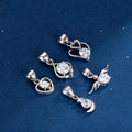 Fashion Angel Wing Pendant 925 Sterling Silver Heart-shaped Star Moon Zircon Pendant for DIY Jewelry Making