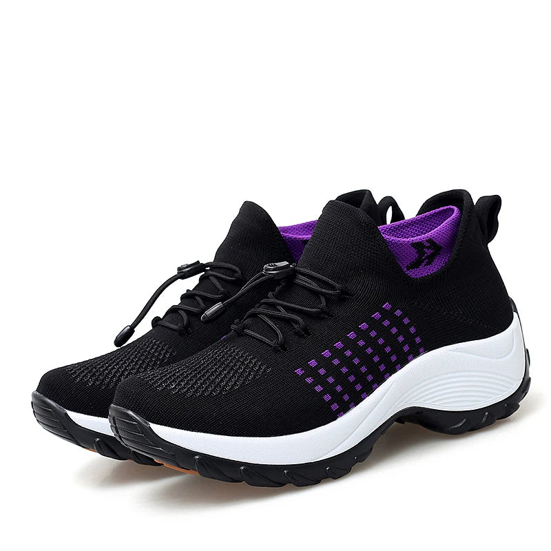 Women Outdoor Walking Shoes Casual Fashion Sneakers Breathable Platform Flats Fitness Shake Shoes