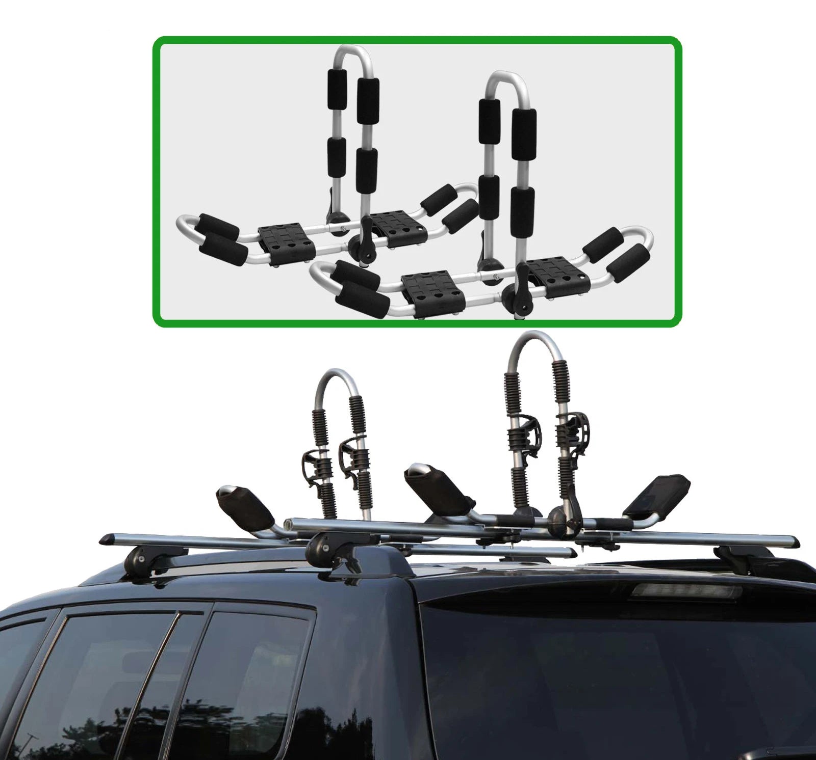 Yonk Aluminum Folding Double Twin 2 Kayak Canoe Carrier Roof Rack Holder